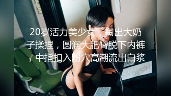 20岁活力美少女，掏出大奶子揉捏，圆润大肥臀脱下内裤，中指扣入粉穴高潮流出白浆