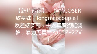 【新片速遞】  ✨推特COSER纹身妹「longmaocouple」反差婊萝莉，主人牵着狗链调教，暴力无套后入(63P+22V)